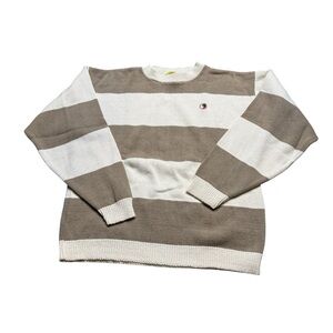 Vintage 90s Duck Head Striped Knit Crewneck Sweater Size M Made in USA